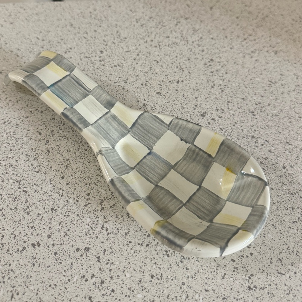 Mackenzie-Childs Sterling Check Spoon Rest